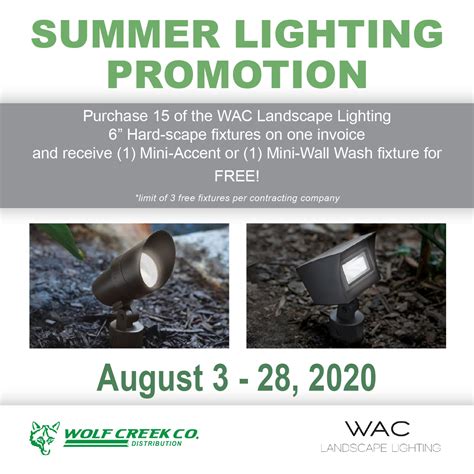 WAC Lighting Summer Promotion — Wolf Creek - wholesale Irrigation | Landscape | Lighting ...