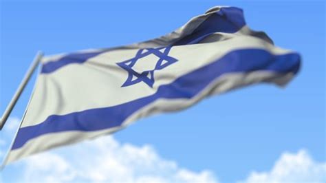 Waving National Flag Israel Low Angle Stock Footage Video (100% Royalty-free) 1040497955 ...