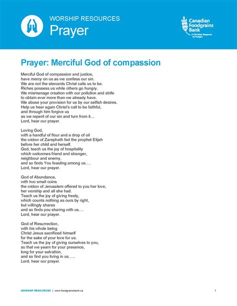 Prayer: Merciful God of compassion | Canadian Foodgrains Bank