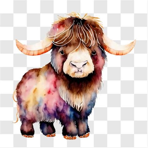 Download Stunning Image of a Yak with Long Curly Hair PNG Online ...