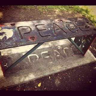 Peace Bench | Bench at LA Library on Olympic Blvd. | dkharvie | Flickr