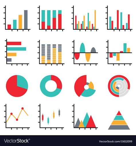 Set of business data graph diagram Royalty Free Vector Image