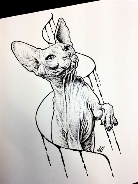 Sphynx cat sketch tattoo by AntoniettaArnoneArts on DeviantArt