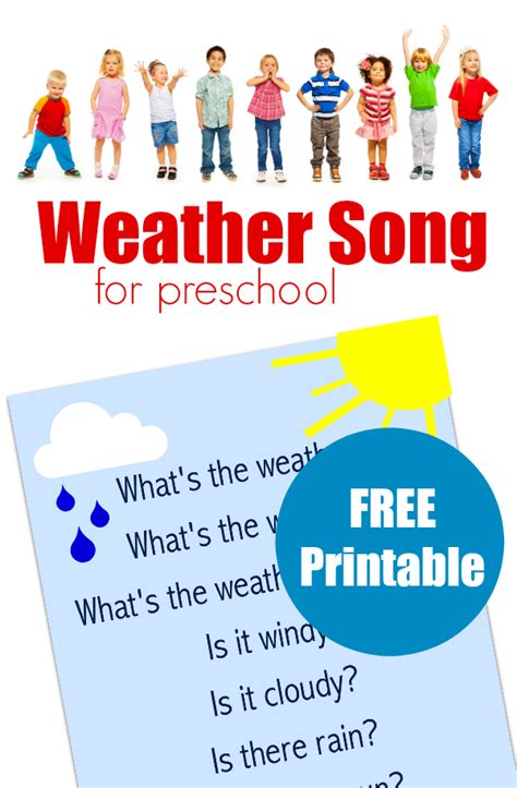 Preschool Weather Song - Free Printable Lyrics - No Time For Flash Cards