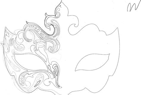 Illustration | KudzD | Masquerade mask template, Masquerade mask drawing, Masquerade mask diy