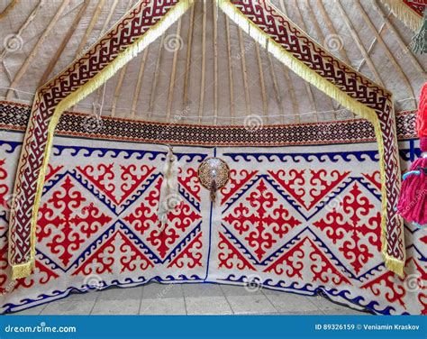 Kazakh yurt Interior stock image. Image of camp, travel - 89326159