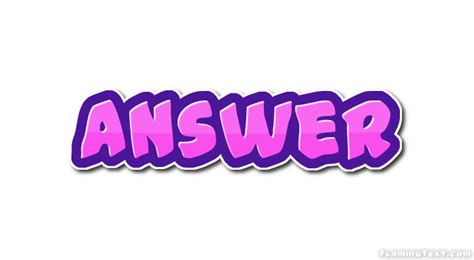 answer Logo | Free Logo Design Tool from Flaming Text