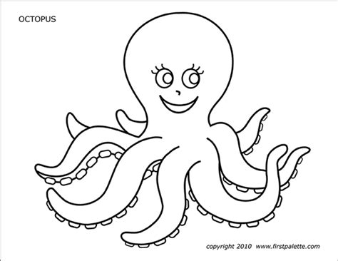 Octopus | Free Printable Templates & Coloring Pages | FirstPalette.com