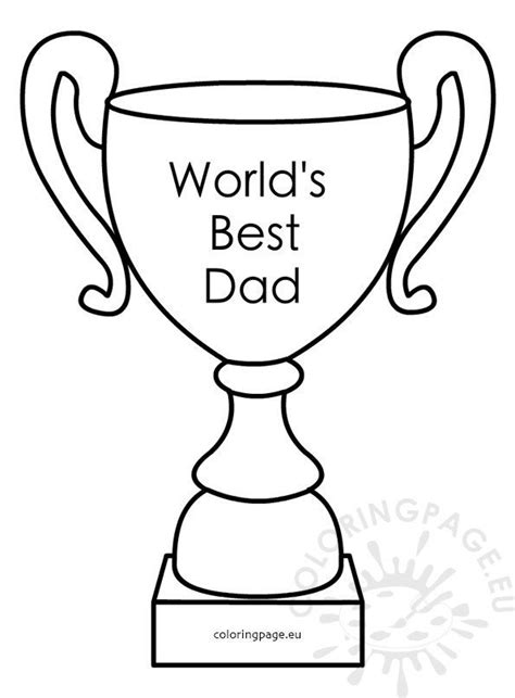 World’s Best Dad Award Trophy – Coloring Page