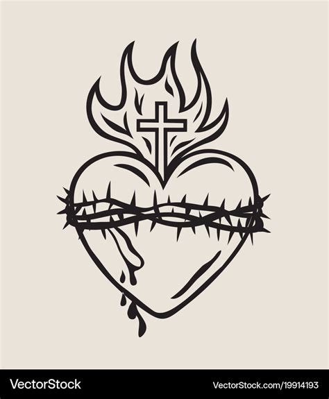 Sacred heart of jesus Royalty Free Vector Image