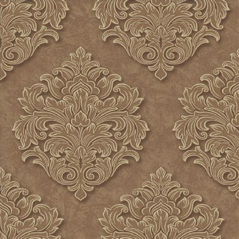 ***Sample Grandeco Venice Large Damask Textured Embossed Blown Vinyl Wallpaper VNA-005-006 ...