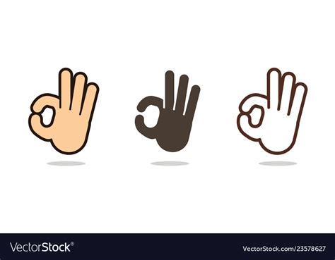 Hand language ok sign cartoon graphic Royalty Free Vector