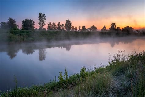 Morning fog over the Warta river - part II on Behance