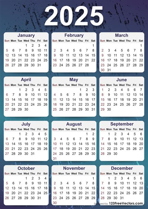 Free Download: 55 Colorful 2025 Calendar Designs in Vector & Pdf ...