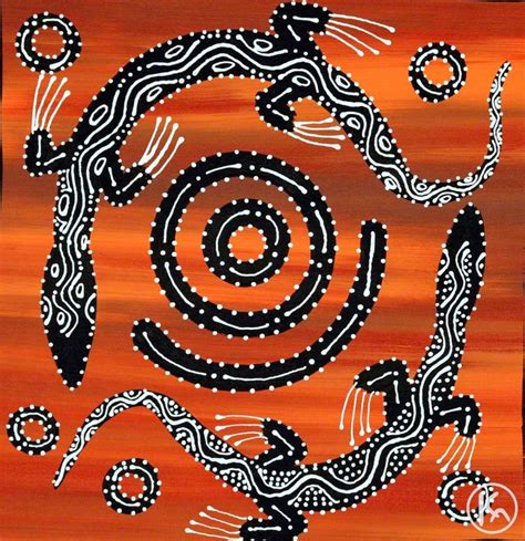 Goanna Dreamingby Angelo Burgoyne Judda This artwork depicts two ...