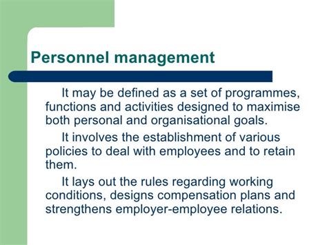 Personnel management