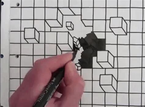 A Mesmerizing Timelapse Showing How to Draw a 3D Hole Optical Illusion on a Piece of Paper