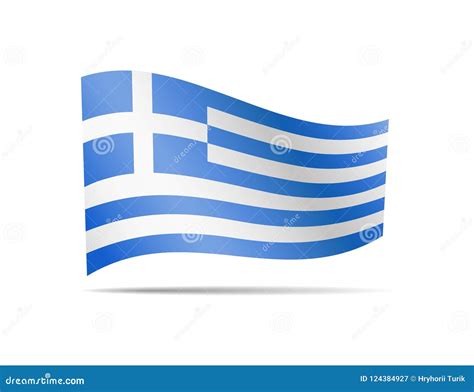 Waving Greece Flag in the Wind. Stock Illustration - Illustration of ...