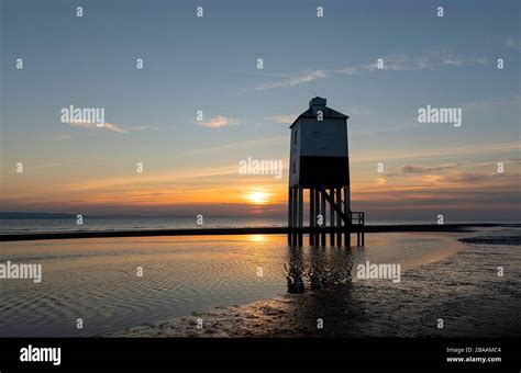 Burnham on Sea Lighthouse at Sunset Stock Photo - Alamy