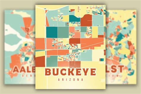 Buckeye Arizona Colorful Map Graphic by Poster Boutique · Creative Fabrica