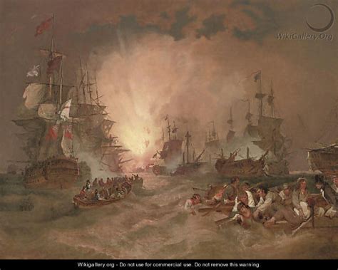 The battle of the Nile, 1st August 1798 The destruction of the French flagship L'Orient - Philip ...