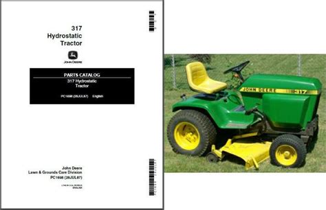 John Deere 317 Hydrostatic Lawn & Garden Tractor Parts Manual CD -- PC1698 For Sale