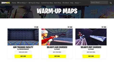 Fortnite Warm Up Maps - Fortnite Creative Codes - Dropnite.com