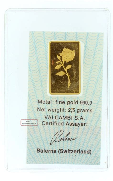 Credit Suisse Zurich 2. 5 Gram 999. 9 Gold Ingot Bullion Bar Assay Certificate