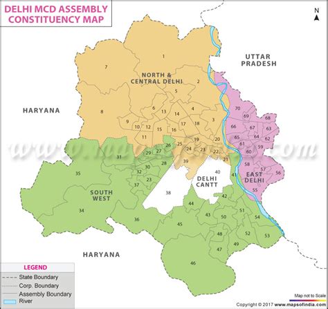 Municipal Corporation of Delhi Assembly Constituency Map