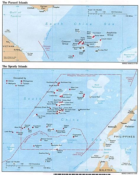 Detailed political map of Paracel Islands and Spratly Islands. Paracel Islands and Spratly ...