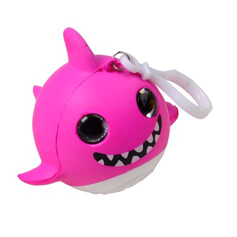 Veil Entertainment Squishy Shark w/Glitter Eyes Keychain 3" Squish Toy, Pink - Walmart.com