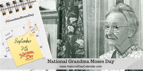 NATIONAL GRANDMA MOSES DAY - September 7 | National day calendar, Grandma moses, American holidays