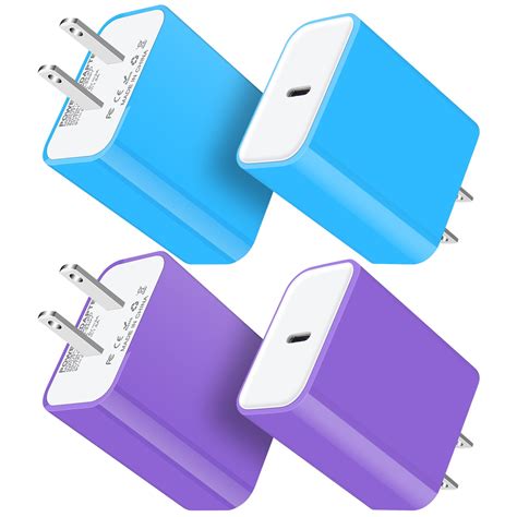 USB C Charger Block,4PACK USB C Block,HAOANO 20W PD Type C Charger Block USB Wall Charger ...