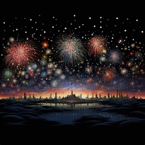 Premium AI Image | Spectacular fireworks display on New Year's Day