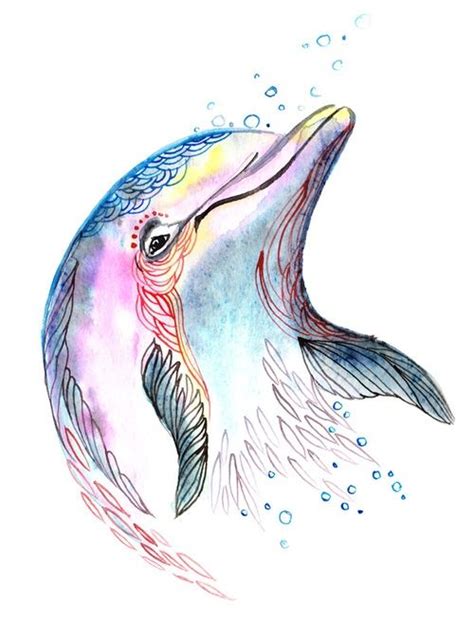 Watercolour Dolphin Dolphin Drawing, Dolphin Painting, Dolphin Art ...