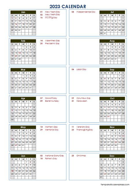 printable calendar 2023 one page with holidays single page 2023 - 2023 calendar one page ...