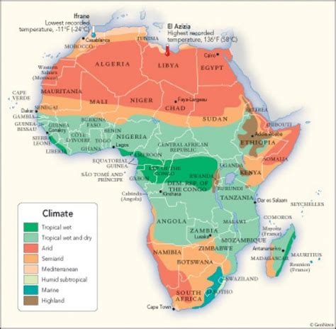 A Climate Map Of Africa - United States Map