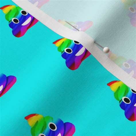 rainbow poo emoji fabric - poo emoji Fabric | Spoonflower