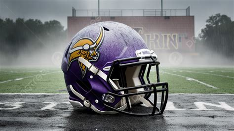 An Mn Vikings Football Helmet Is On The Ground Background, Vikings ...