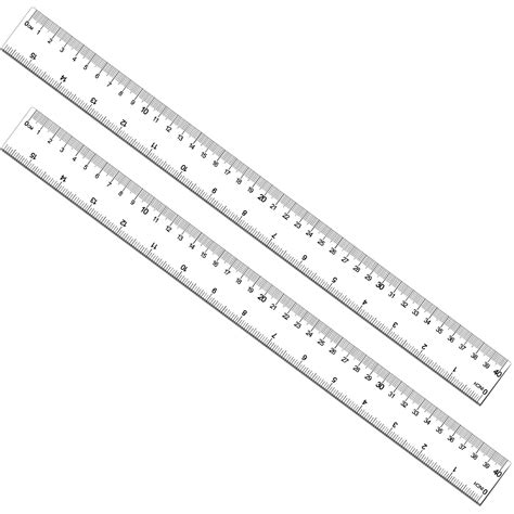 Buy 2 Pack 40cm Ruler Plastic Ruler Straight Ruler Plastic Measuring ...