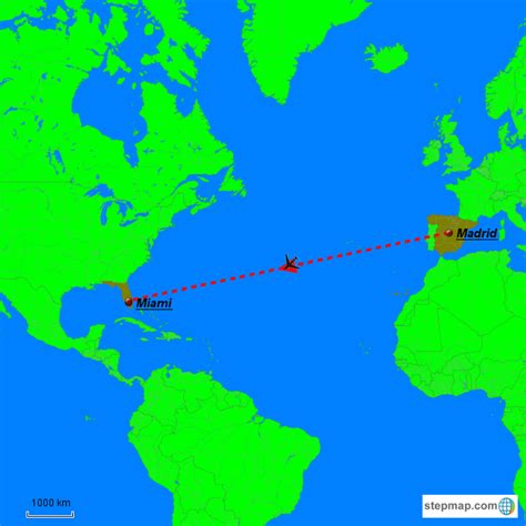 StepMap - Miami-Madrid Trip - Landkarte für Spain