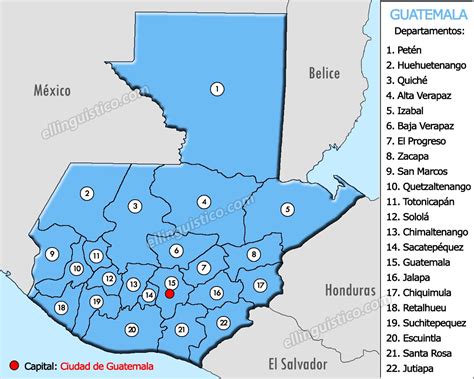 Departamentos De Guatemala Mapa Con Nombres - Image to u