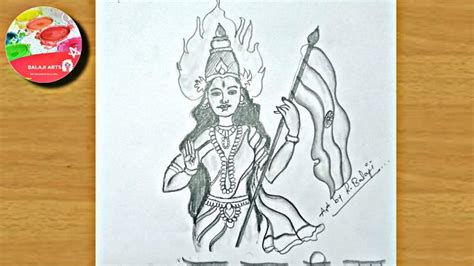 Bharat Mata pencil drawing|Independence day special Balaji Arts | Easy ...