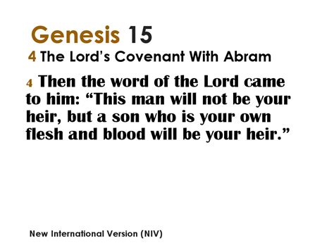 Genesis 15:4 The Lord’s Covenant With Abram