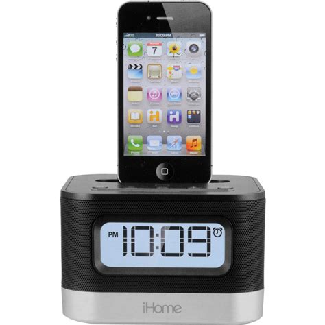 iHome IP10B Stereo Alarm Clock Speaker and Charging Dock IP10B