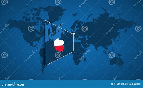 Detailed World Map with Pinned Enlarged Map of Poland and Neighboring ...