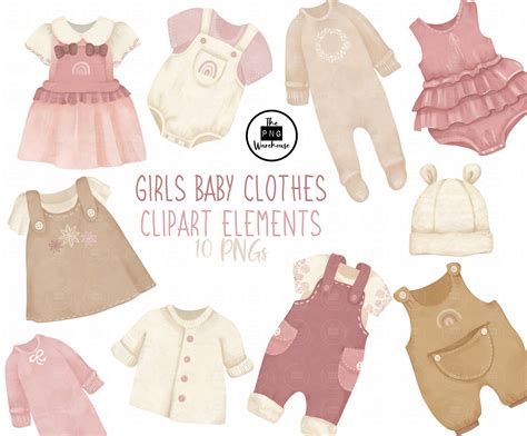 BABY Girl Clothes CLIPART 10 Pngs Instant Download - Etsy