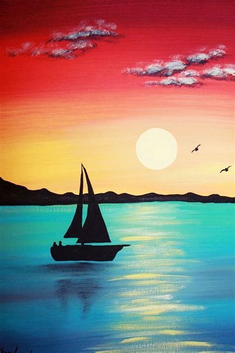 Easy-Acrylic-Painting-Ideas-on-Canvas | Easy landscape paintings ...