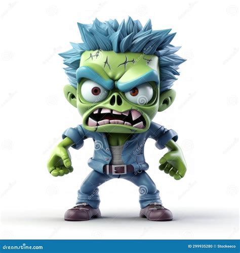 Edgy Caricature: Animated 3d Zombie Character in Action-packed Cartoons ...