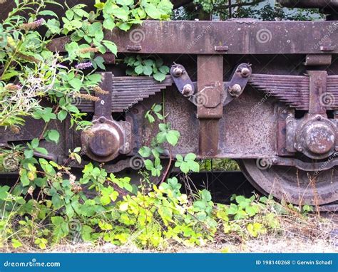 Railway Wagons, Wagon Axles in the Industrial Park Stock Photo - Image ...